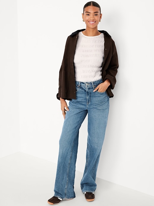 Image number 3 showing, Slit-Neck Smocked Top