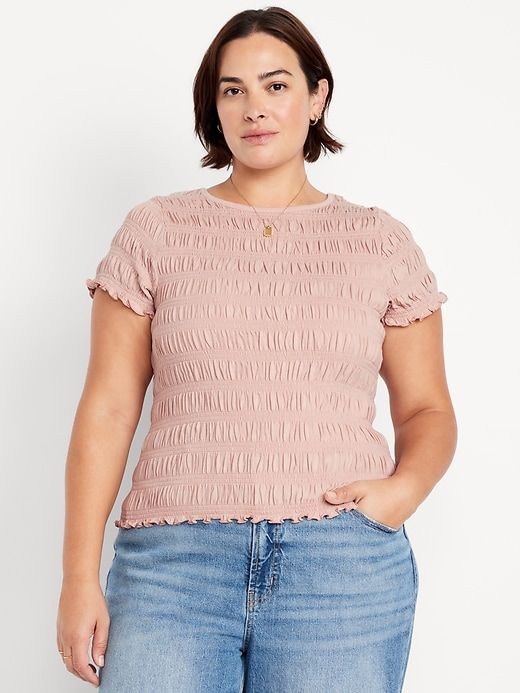 Image number 7 showing, Slit-Neck Smocked Top