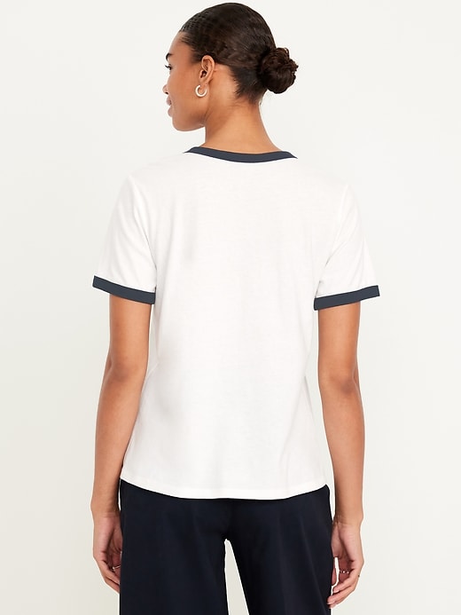 Image number 2 showing, EveryWear Crew-Neck Logo-Graphic Ringer T-Shirt