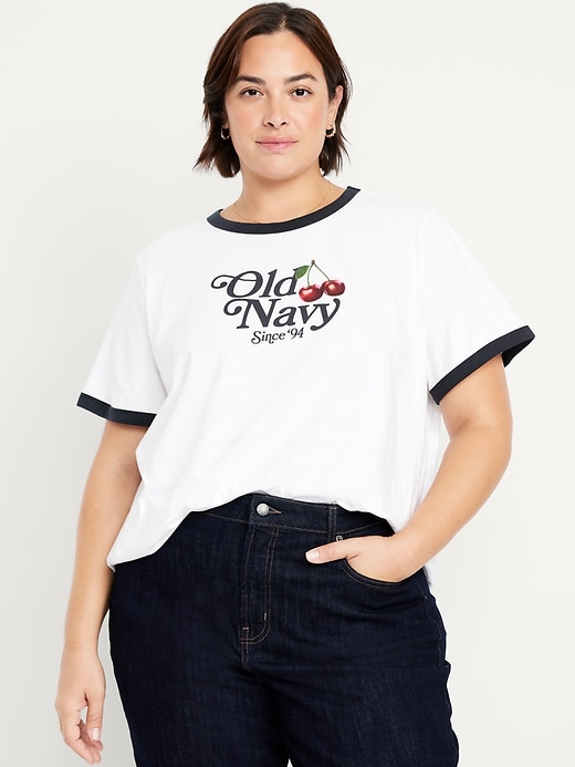 Image number 8 showing, EveryWear Crew-Neck Logo-Graphic Ringer T-Shirt