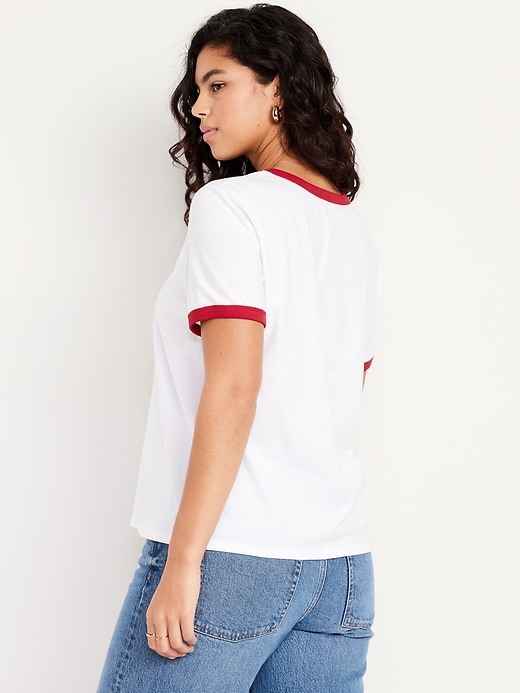 Image number 7 showing, EveryWear Crew-Neck Graphic Ringer T-Shirt