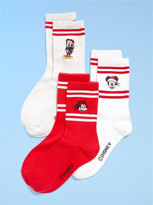 Image number 1 showing, Old Navy x Disney Gender-Neutral Crew Socks 3-Pack for Kids