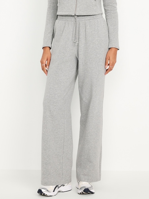 High-Waisted SoComfy Wide-Leg Sweatpants - Heather Gray