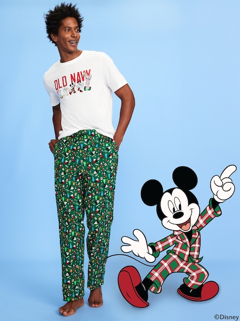 Old Navy x Disney Printed Flannel Pajama Pants for Men - Mickey & Minnie Holiday (Match The Fam!)
