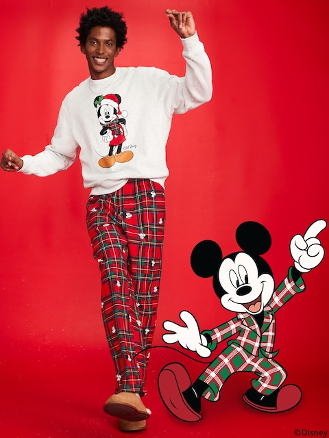 Old Navy x Disney Printed Flannel Pajama Pants for Men - Mickey & Minnie Plaid (Match The Fam!)