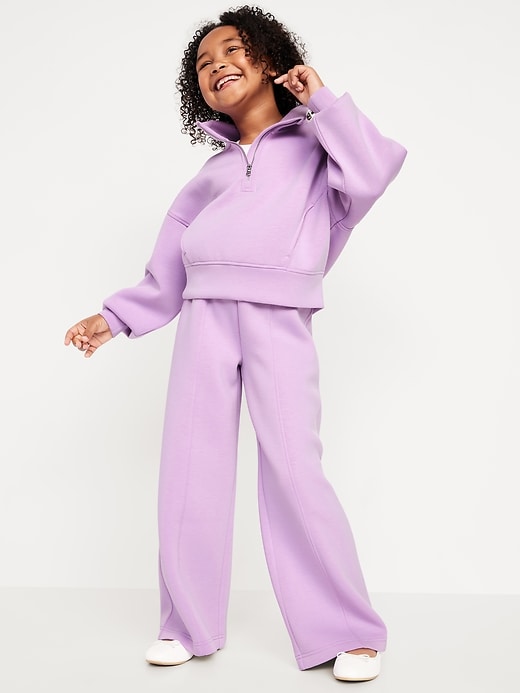 Image number 3 showing, High-Waisted Bounce Fleece Wide-Leg Sweatpants for Girls