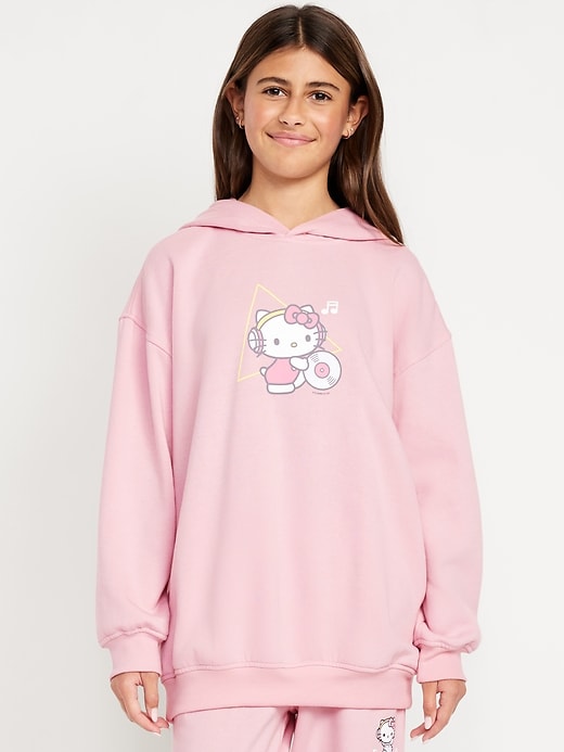 Image number 1 showing, Hello Kitty® Oversized Graphic Tunic Hoodie for Girls