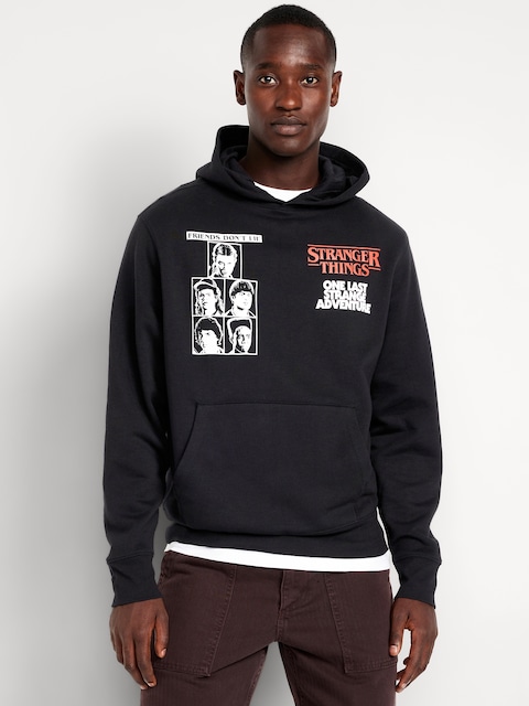 Stranger Things™ Hoodie Sweatshirt - Light Black Heather