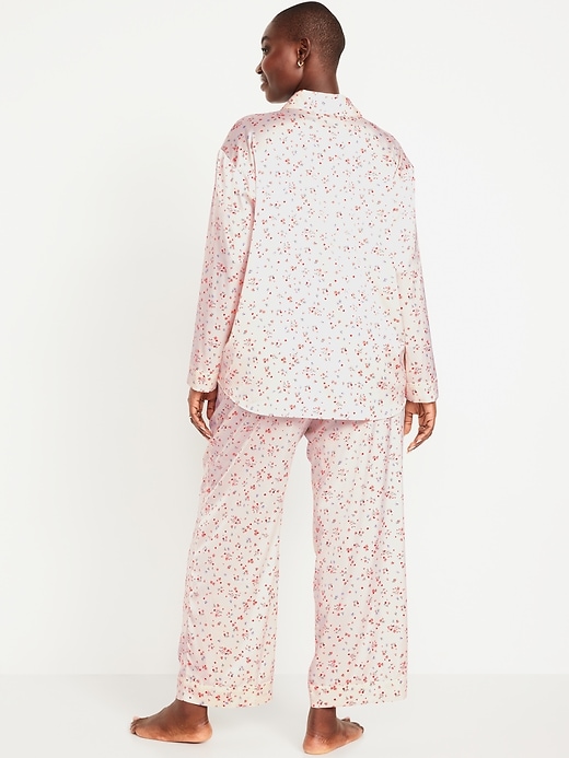 Image number 6 showing, Printed Satin Pajama Pant Set for Women