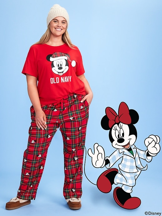 Image number 1 showing, Old Navy x Disney Mid-Rise Printed Flannel Pajama Pants for Women
