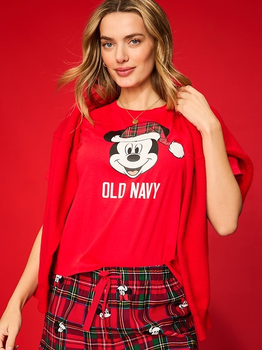 Image number 5 showing, Old Navy x Disney Mickey Mouse & Friends Printed Flannel Boxer Shorts for Women