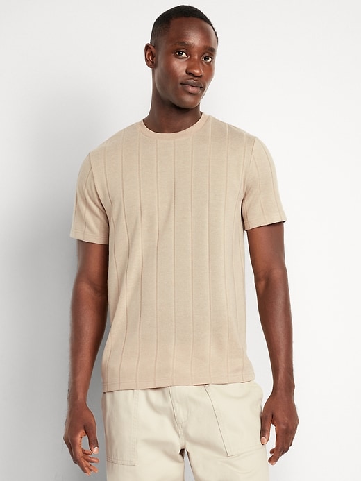 Image number 1 showing, Crew-Neck Ribbed T-Shirt