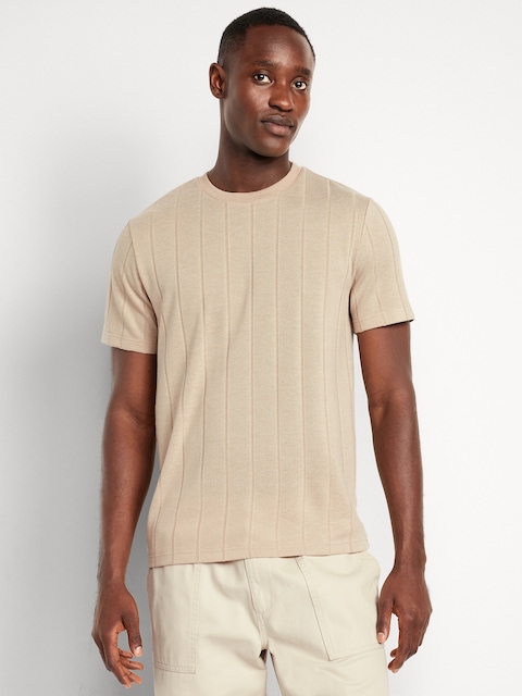 Crew-Neck Ribbed T-Shirt