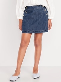 Image number 1 showing, Jean Sailor Skort for Girls