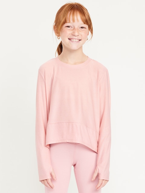 CloudMotion Long-Sleeve Performance T-Shirt for Girls - Fairytale Rose