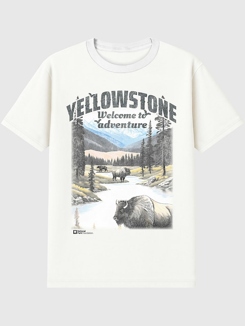Yellowstone National Park Classic Graphic T-Shirt for Men - White