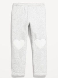 Image number 1 showing, Heart-Patch Fleece-Lined Leggings for Toddler Girls