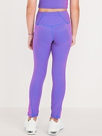 Image number 4 showing, High-Waisted PowerSoft Ribbed Performance 7/8 Leggings for Girls