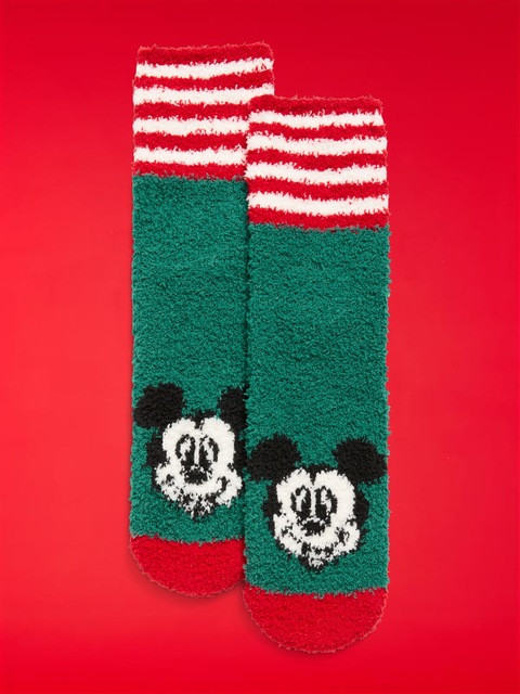 Old Navy x Disney Holiday-Graphic Cozy Socks for Women - Mickey & Minnie Holiday (Match The Fam!)