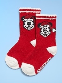Image number 1 showing, Old Navy x Disney Mickey Mouse Unisex Cozy Socks for Toddler & Baby