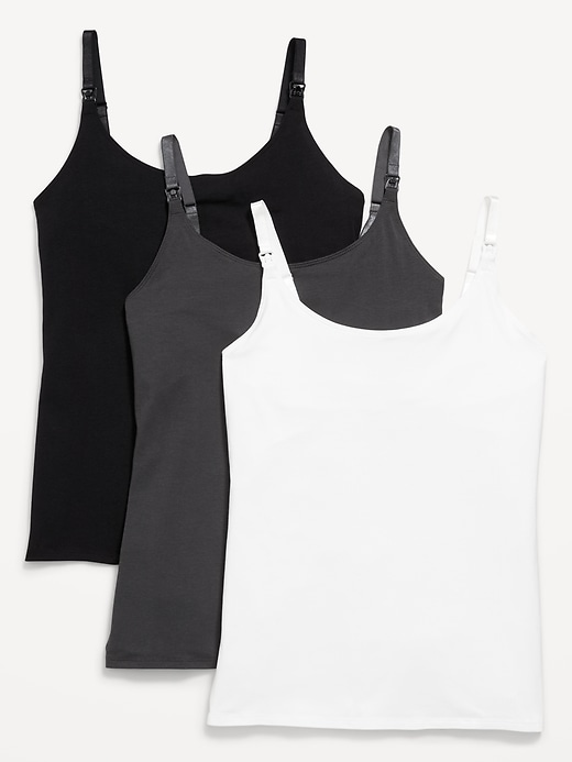 Image number 1 showing, Maternity First Layer Nursing Cami Top 3-Pack