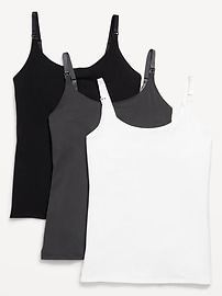 Image number 1 showing, Maternity First Layer Nursing Cami Top 3-Pack