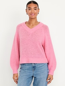Cozy Cropped V-Neck Sweater - image 3