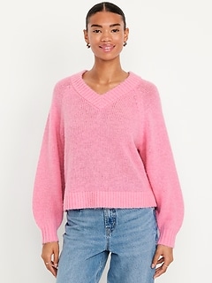 Cozy Cropped V-Neck Sweater