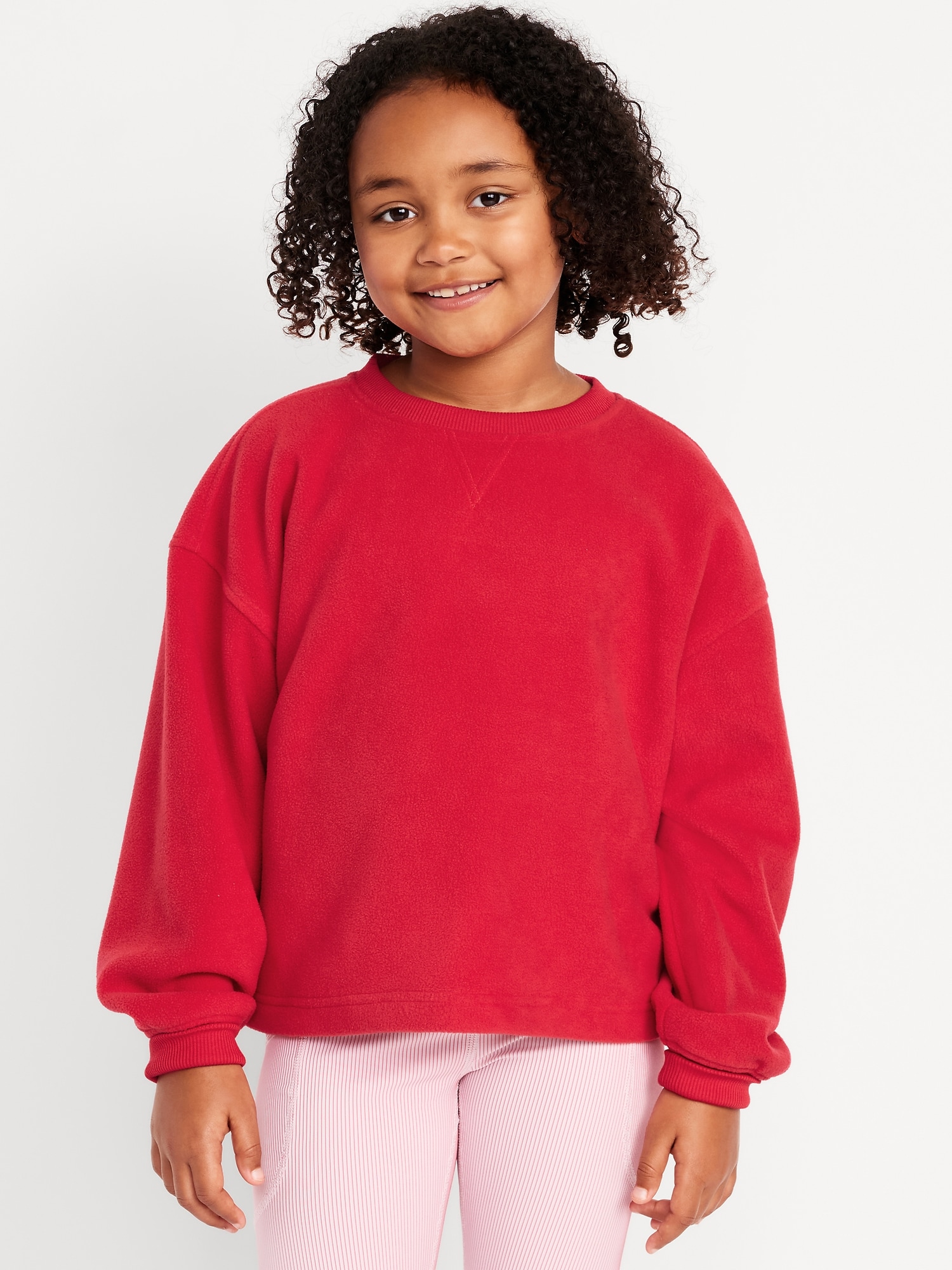 Long-Sleeve Microfleece Top for Girls