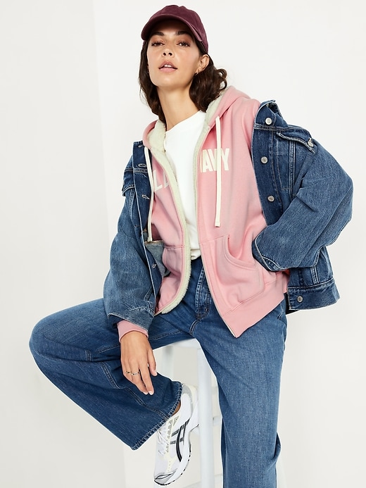 Image number 3 showing, Oversized Logo-Graphic Hoodie Sweatshirt