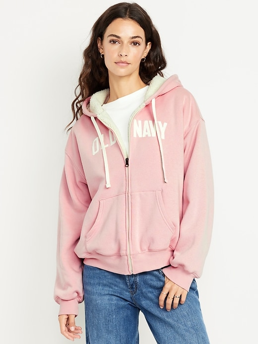Image number 1 showing, Oversized Logo-Graphic Hoodie Sweatshirt