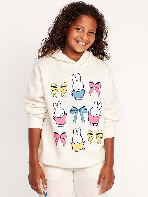 Image number 1 showing, Miffy™ Oversized Graphic Tunic Hoodie for Girls