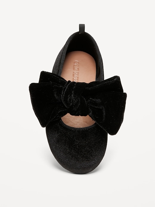 Image number 2 showing, Velvet Bow Ballet Flats for Toddler Girls