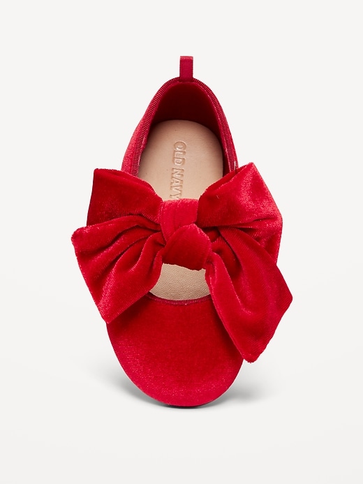 Image number 2 showing, Velvet Bow Ballet Flats for Toddler Girls
