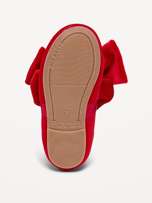 Image number 4 showing, Velvet Bow Ballet Flats for Toddler Girls