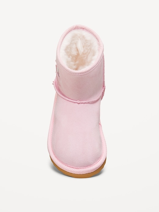 Image number 2 showing, Faux-Suede Glitter Bow Cutout Boots for Toddler Girls