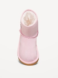 Image number 2 showing, Faux-Suede Glitter Bow Cutout Boots for Toddler Girls