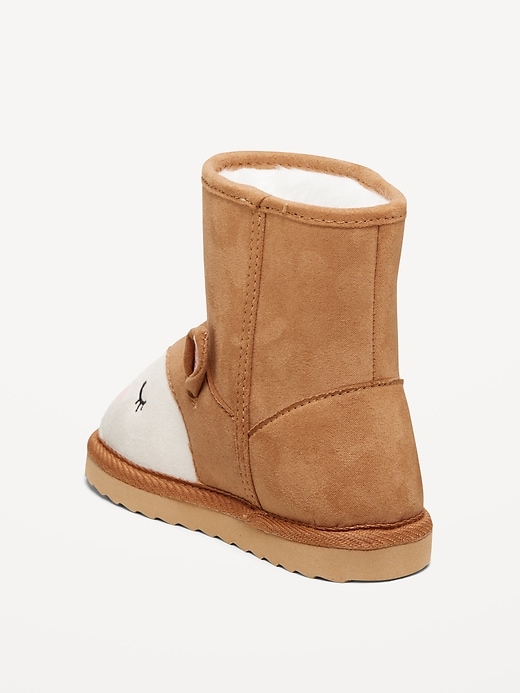 Image number 3 showing, Faux-Suede Faux-Fur Critter Boots for Toddler Girls