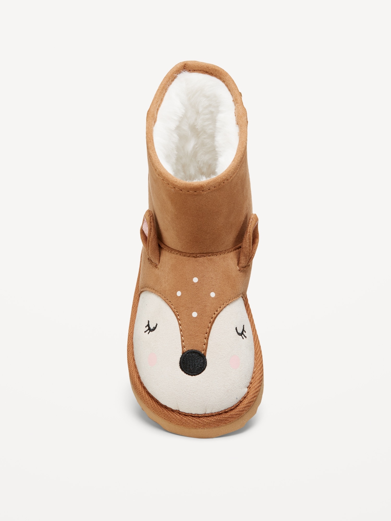 Faux-Suede Faux-Fur Critter Boots for Toddler Girls