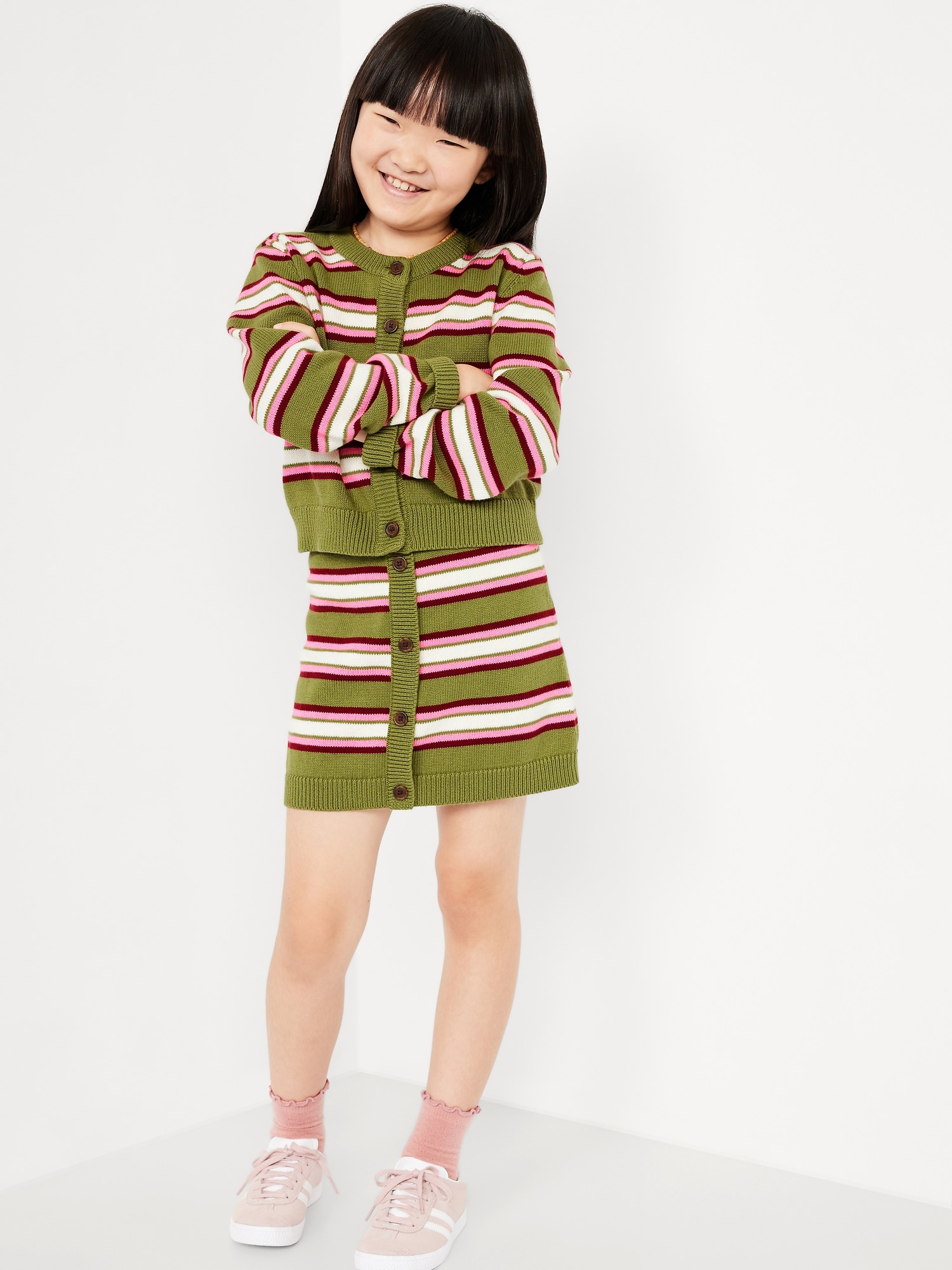 Sweater-Knit A-Line Skirt for Girls