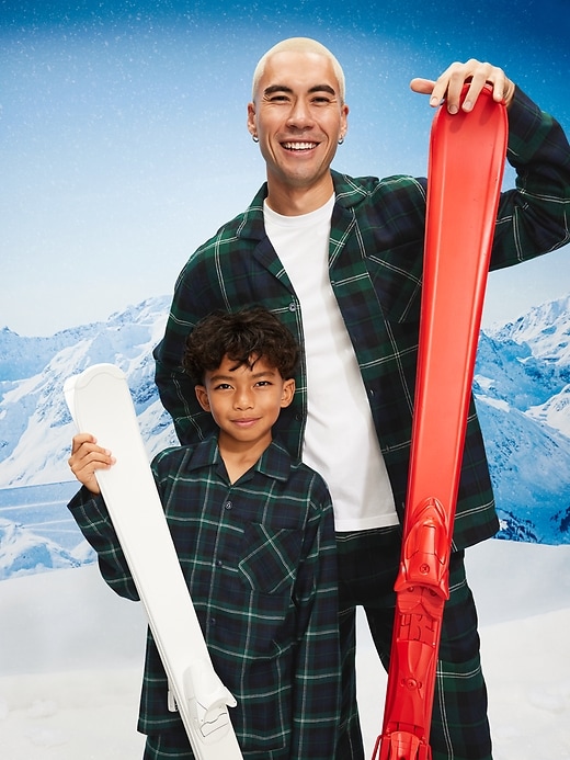 Image number 4 showing, Printed Gender-Neutral Button-Front Pajama Set for Kids
