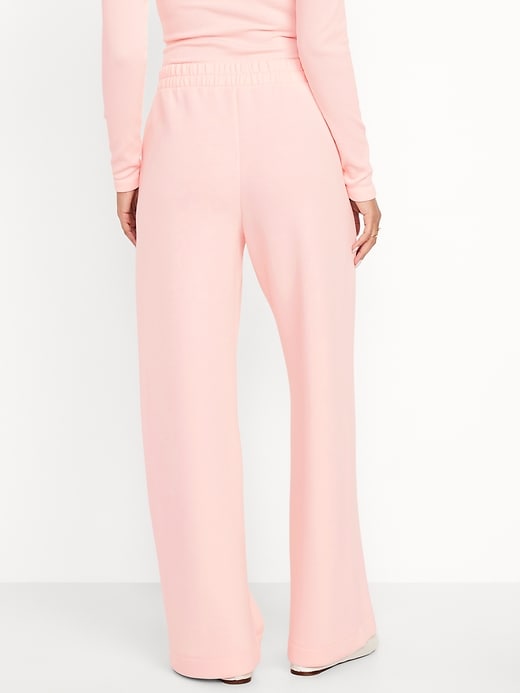 Image number 2 showing, High-Waisted Bounce Fleece Wide-Leg Sweatpants