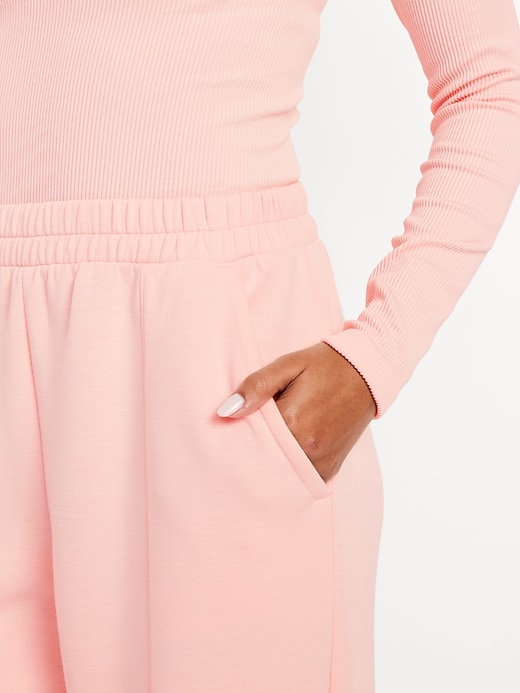Image number 3 showing, High-Waisted Bounce Fleece Wide-Leg Sweatpants