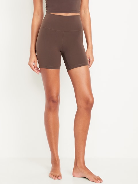 High-Waisted StudioSmooth Biker Shorts -- 6-inch inseam