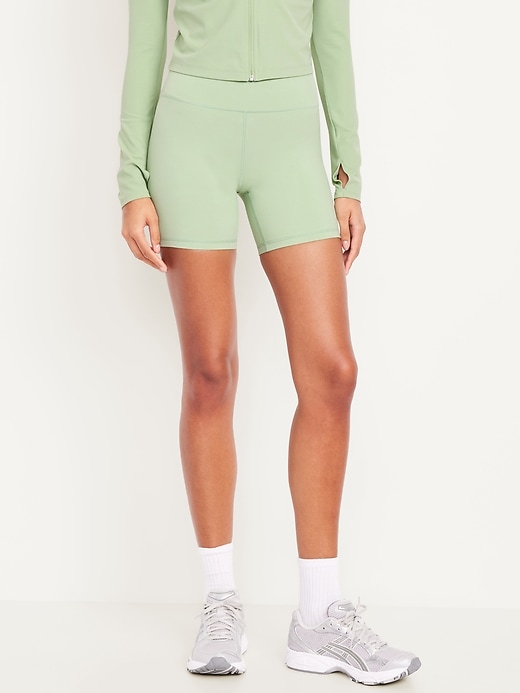 Image number 1 showing, High-Waisted StudioSmooth Biker Shorts -- 6-inch inseam