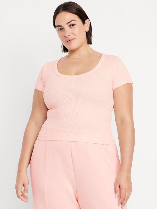 Image number 7 showing, Exhale Seamless Cropped Rib T-Shirt