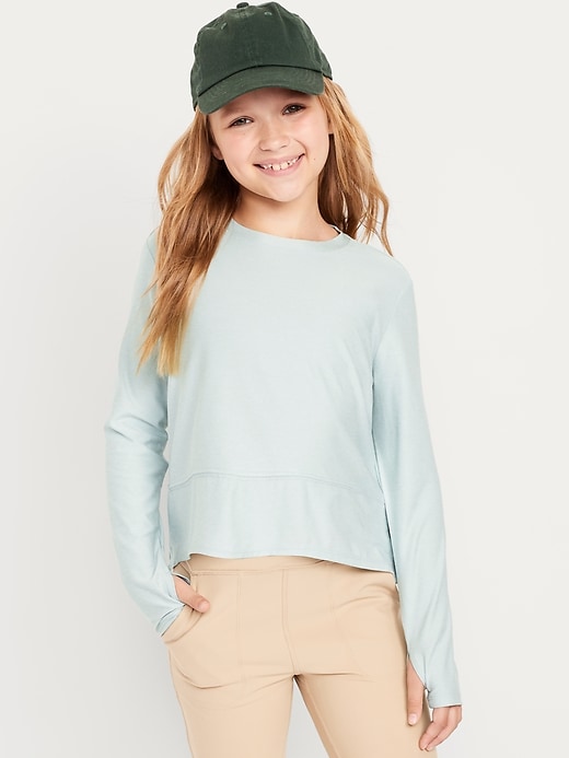 Image number 1 showing, CloudMotion Long-Sleeve Performance T-Shirt for Girls