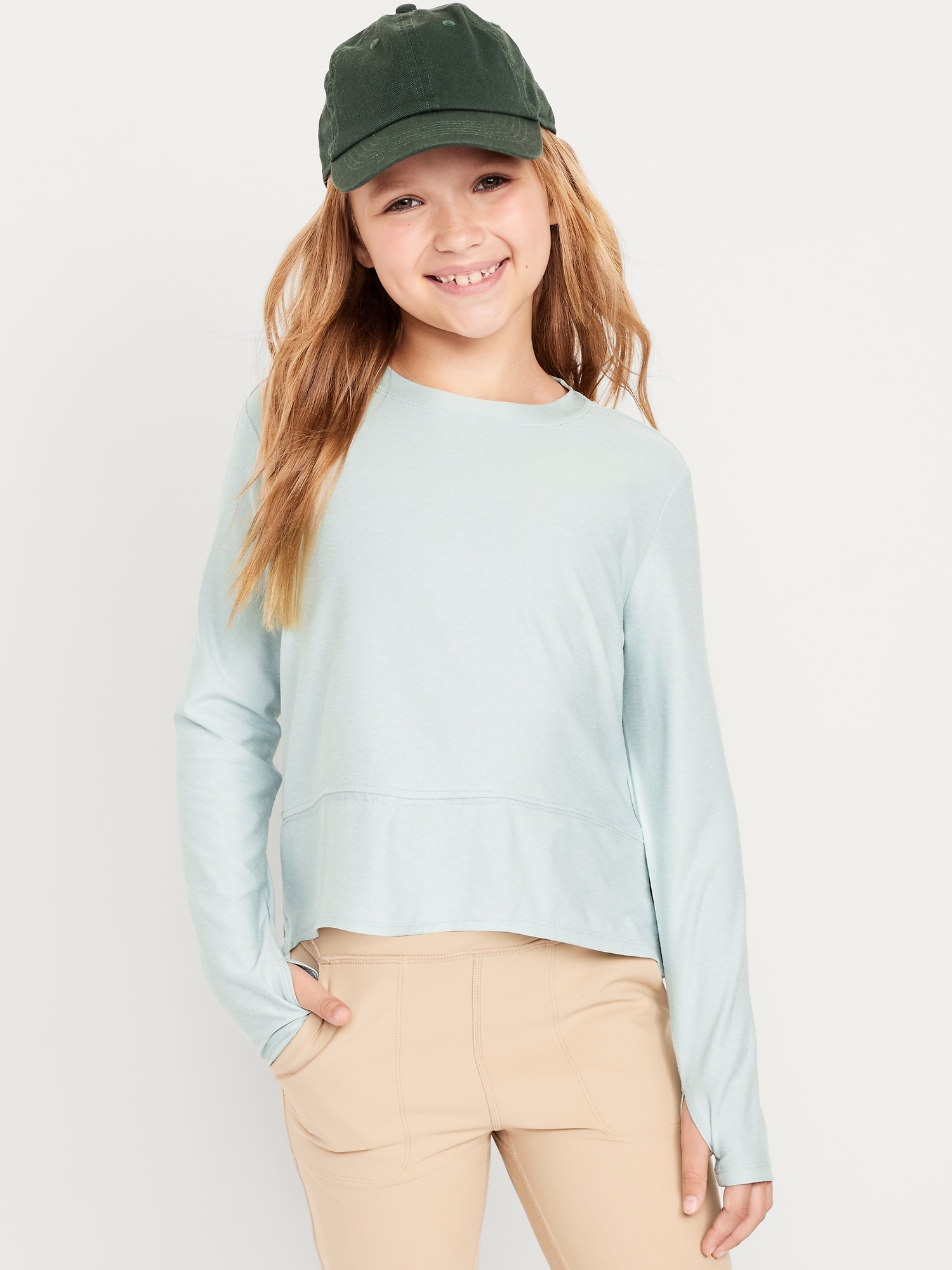 CloudMotion Long-Sleeve Performance T-Shirt for Girls