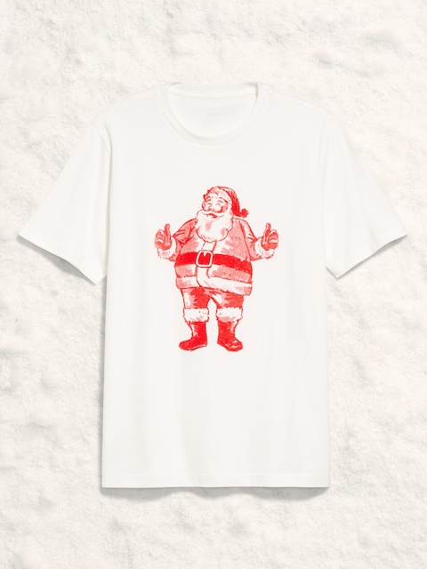 Holiday Graphic T-Shirt for Men - Santa And Reindeer