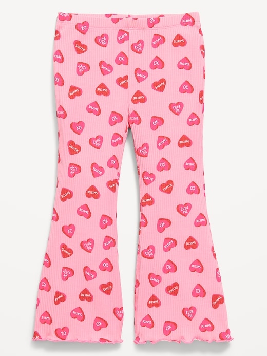 Image number 1 showing, Printed Ribbed Flare Leggings for Toddler Girls